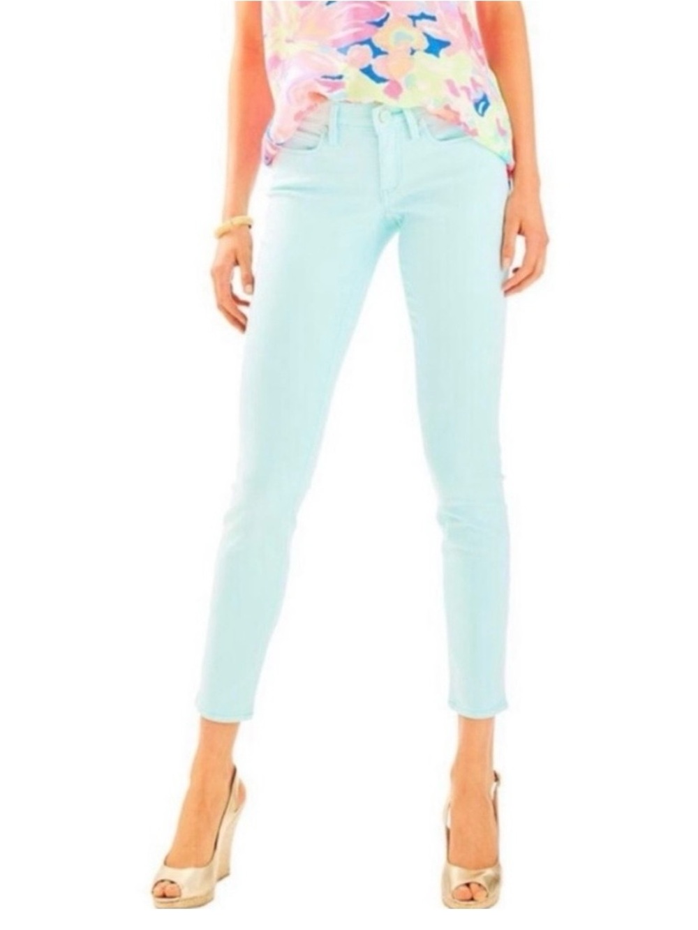 Lilly Pulitzer jeans light blue pants Worth Skinny sz 2 South Ocean $168